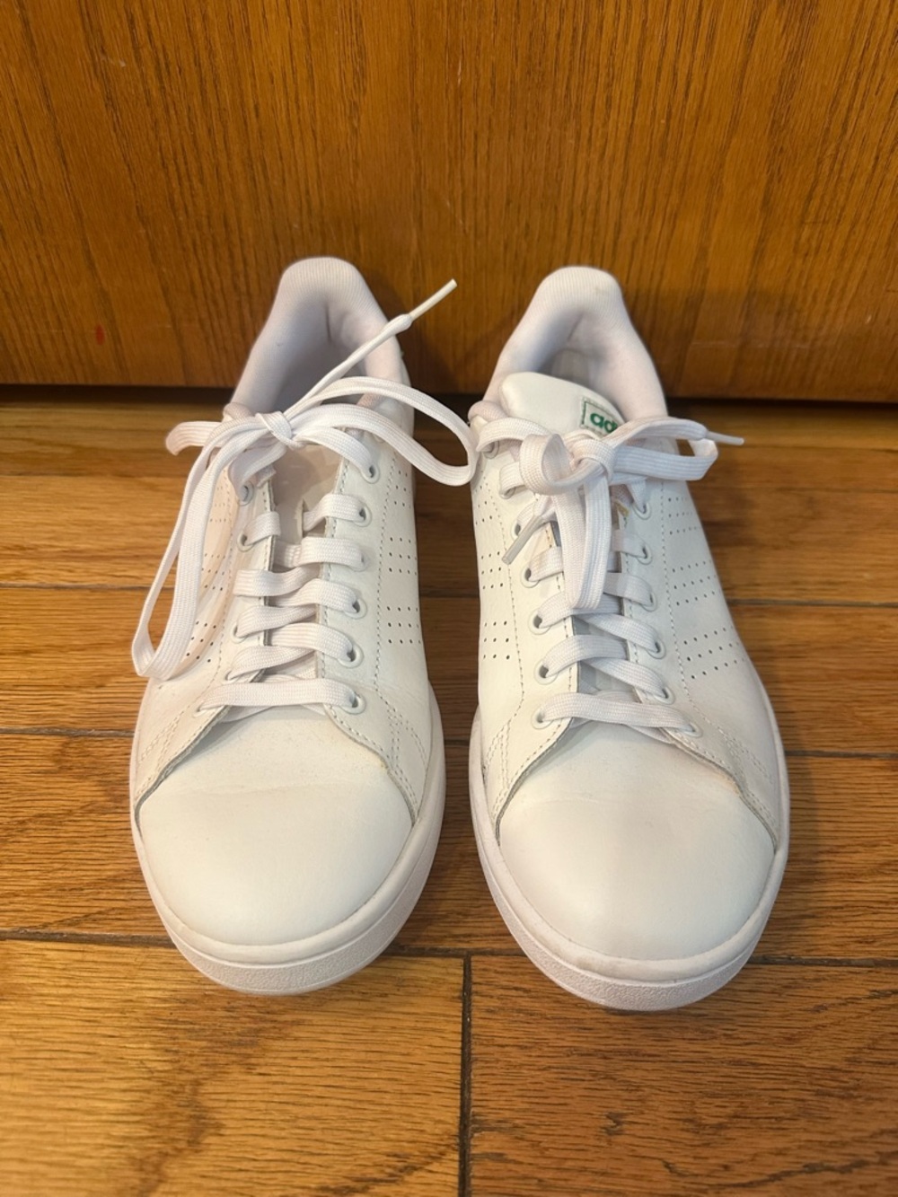 Adidas Advantage White Leather Sneakers Size 9 1/2